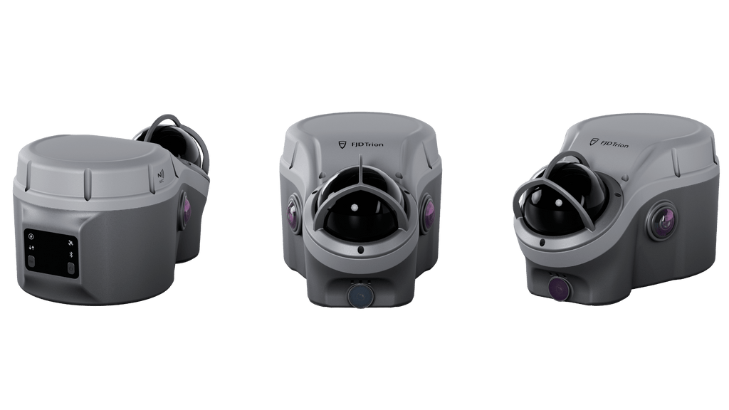 FJD Trion V100F receiver shown from three angles