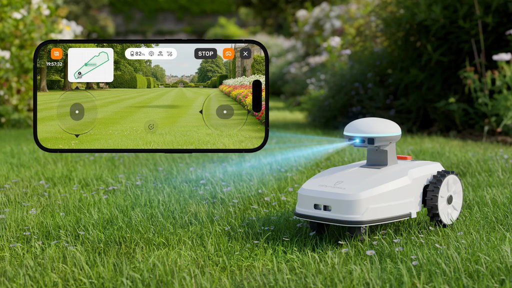 FJD FR4000 live camera feed and remote control in the FJD Landscaping app