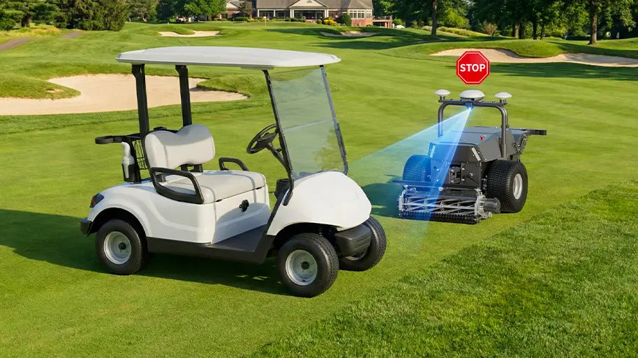 FJD RCM01 detecting a golf cart and stopping