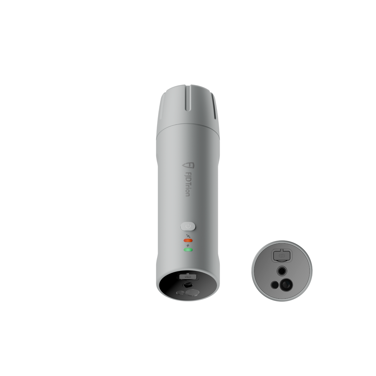 FJD Trion V4e Pro handheld laser GNSS receiver, front and bottom views