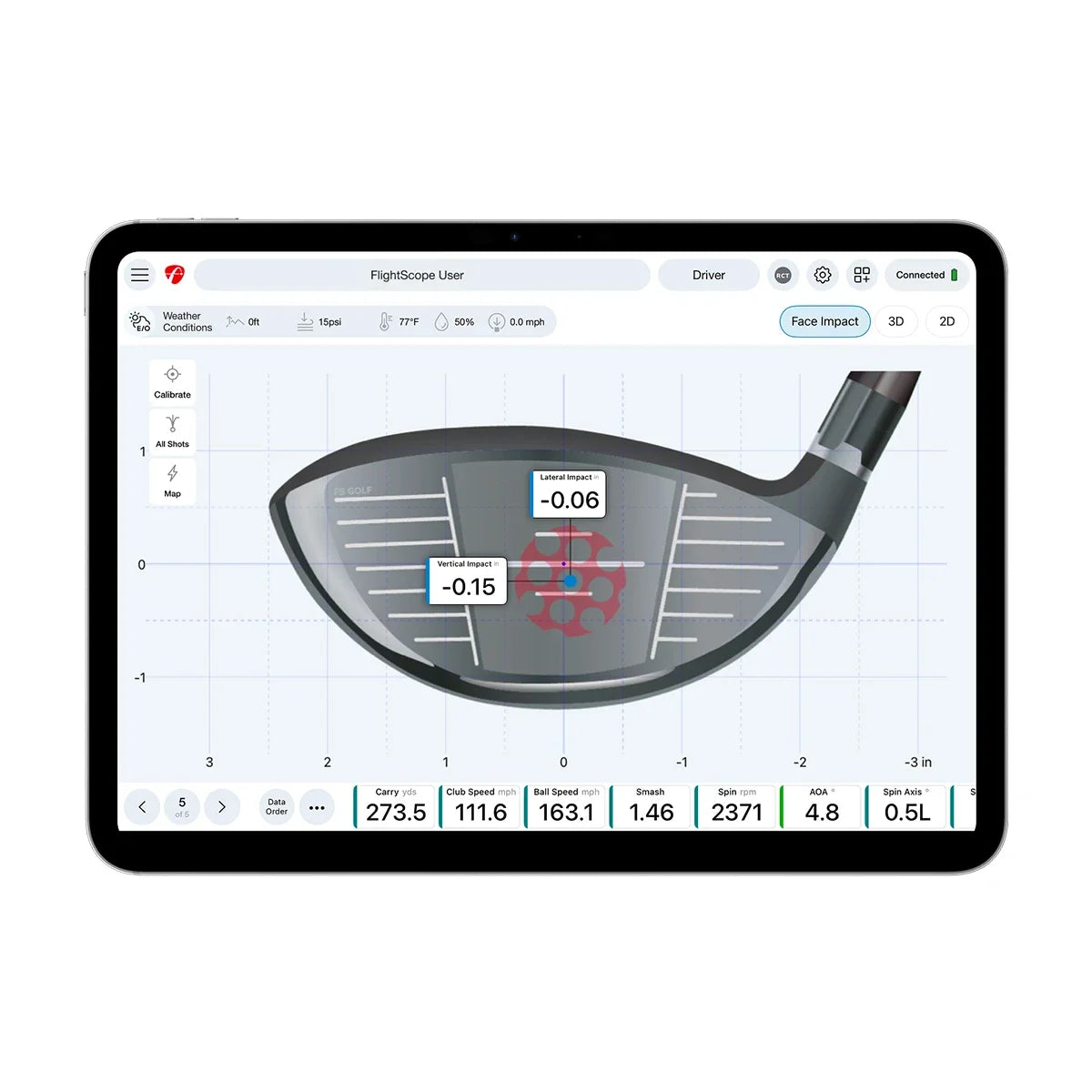 FlightScope Pro Package and Face Impact Location Bundle for Mevo