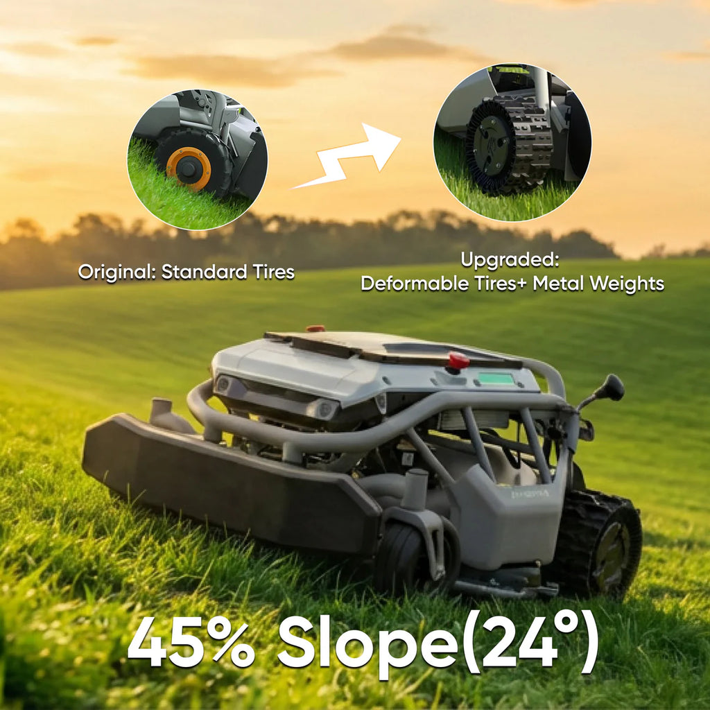 Mowrator S1 2WD 45% Slope Remote Control Lawn Mower with Leaf Shredding Vacuum