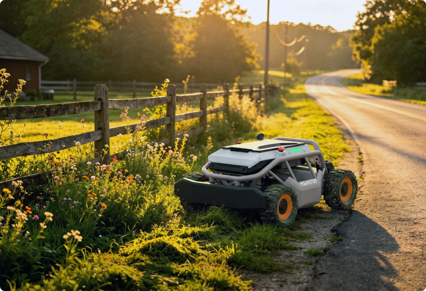 Mowrator S1 4WD RC Mower - 85% Slopes, Leaf Vacuum, Wide Wheels