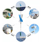 2000W Vertical Axis Wind Turbine Generator — Low Wind Area | 12V / 24V / 48V