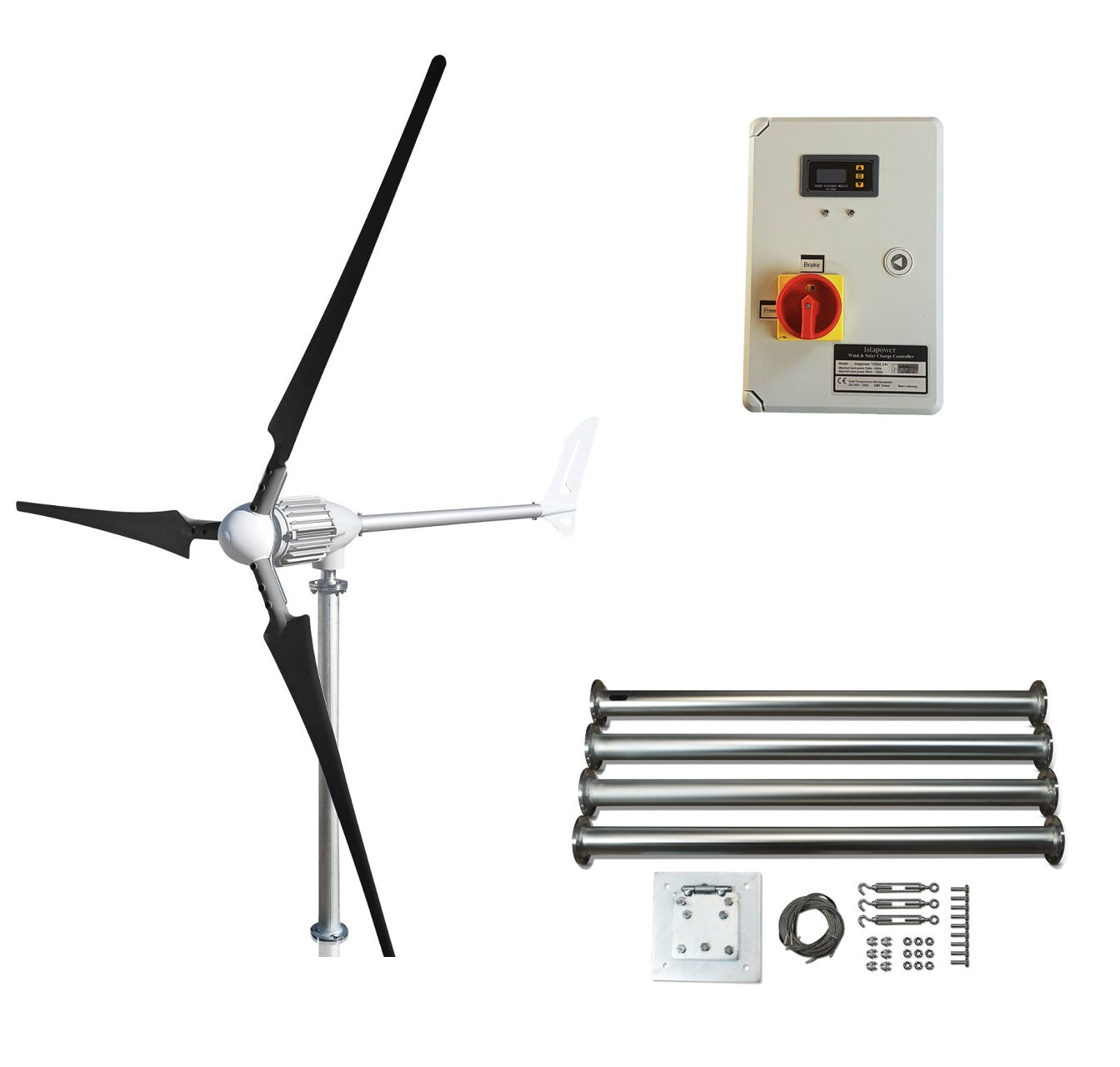 Kit i-1000W 48V Wind Turbine Wind Generator & Hybrid Charge Controller & Tower