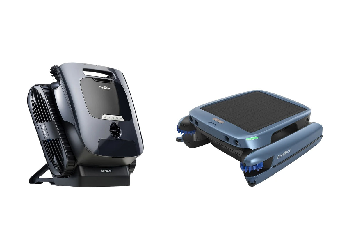 Beatbot AquaSense 2 Ultra shown with an iSkim Ultra surface skimmer
