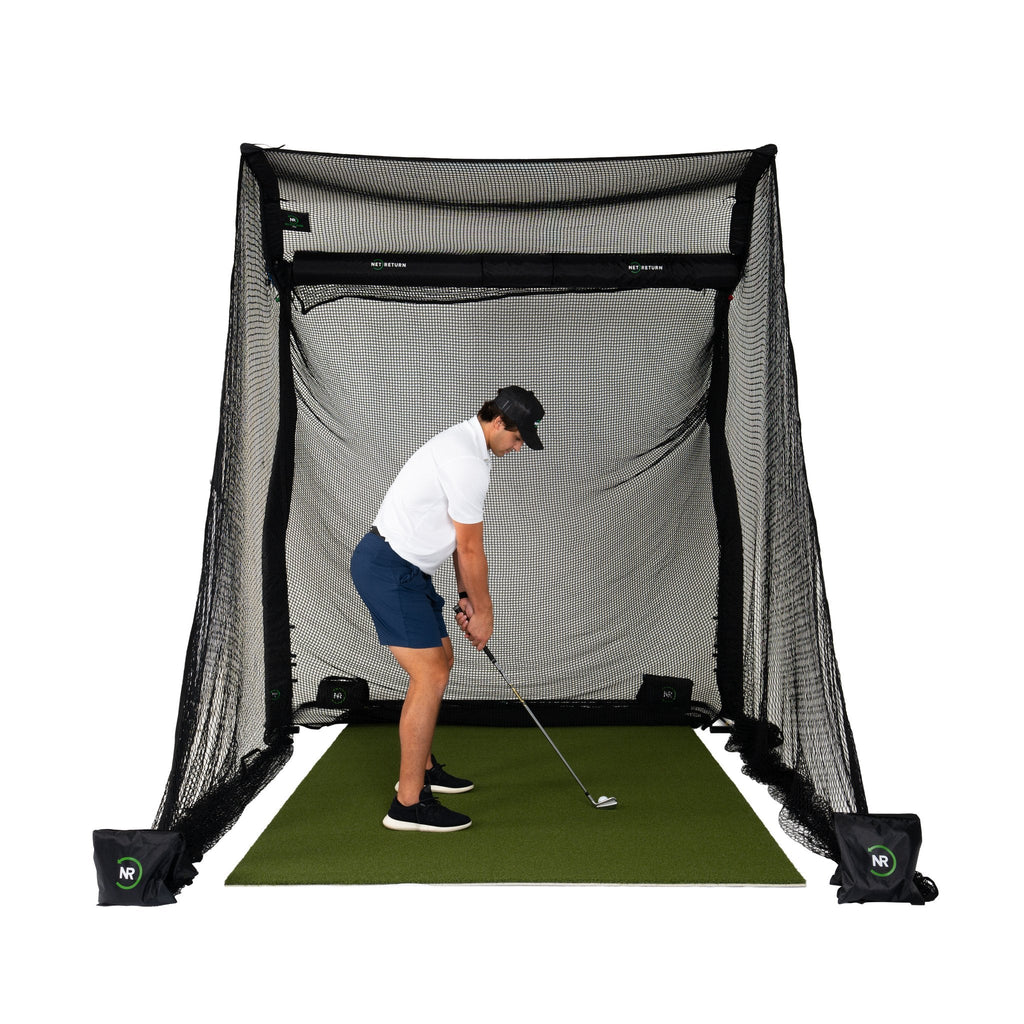 The Net Return Pro 8 No Fly Zone Package — 8′×8′ Fully Enclosed Golf Net Setup
