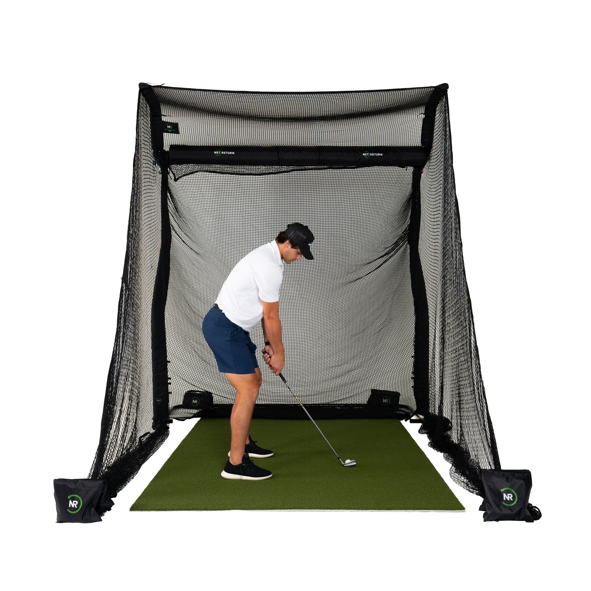 The Net Return Pro 8 No Fly Zone Package — 8′×8′ Fully Enclosed Golf Net Setup