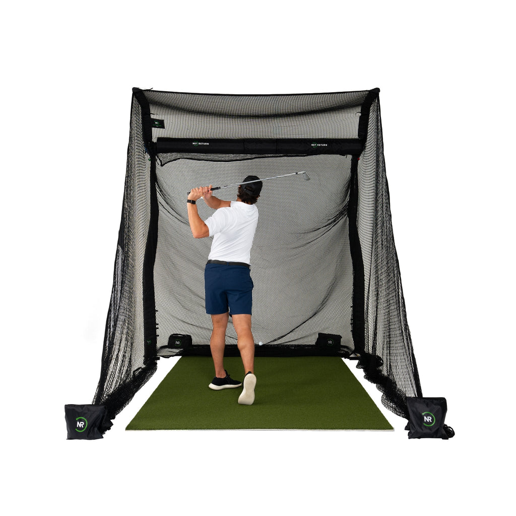 The Net Return Pro 8 No Fly Zone Package — 8′×8′ Fully Enclosed Golf Net Setup