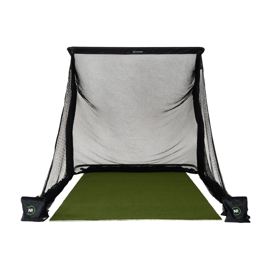 The Net Return Pro 9 Package — 9′×8′ Complete Golf Net & Turf Setup