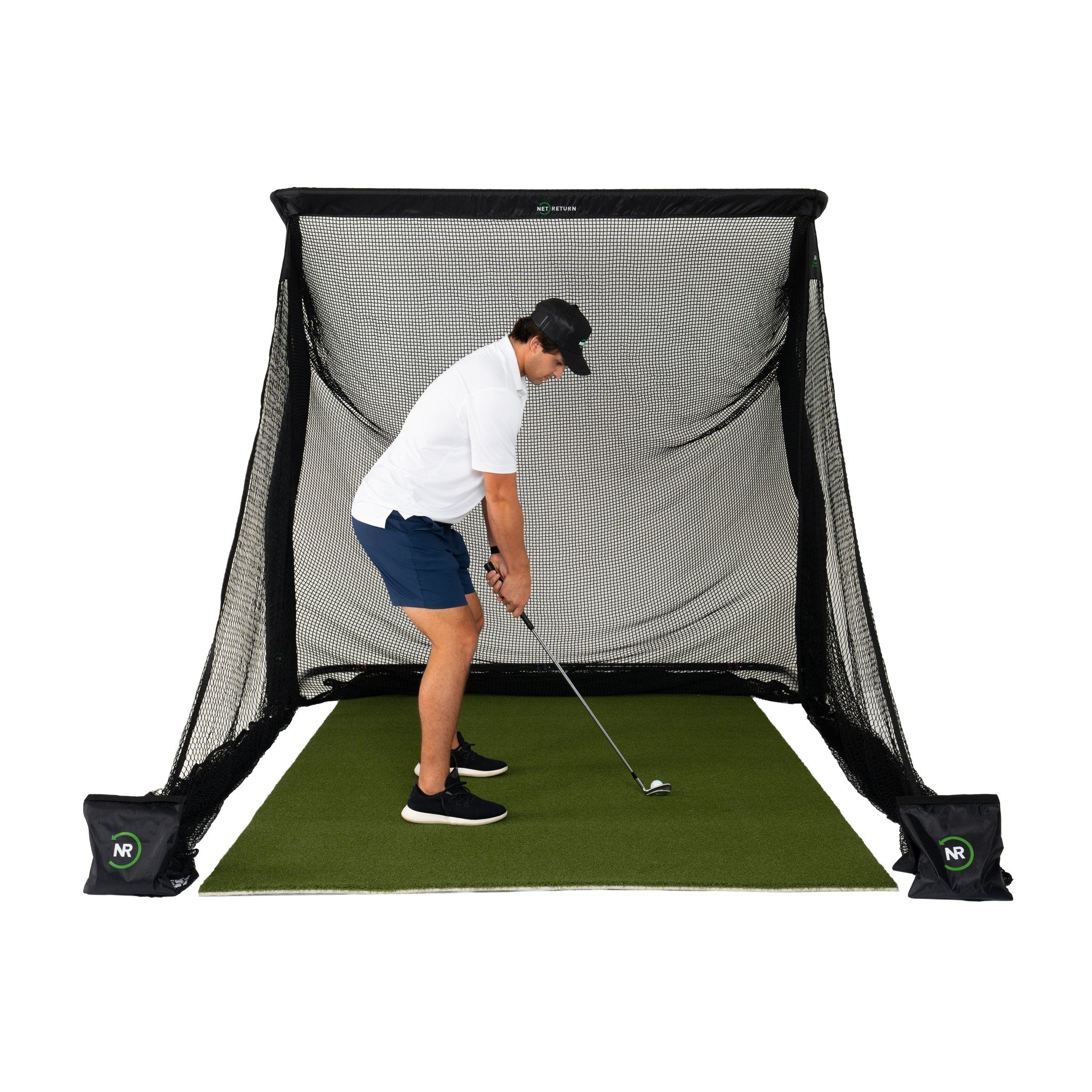 The Net Return Pro Package — 8′×7′6″ Complete Golf Net & Turf Setup