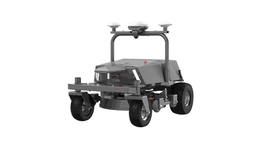 FJD Rough Ranger versatile robotic mower, studio front three-quarter view