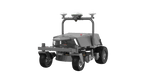 FJD Rough Ranger versatile robotic mower, studio front three-quarter view