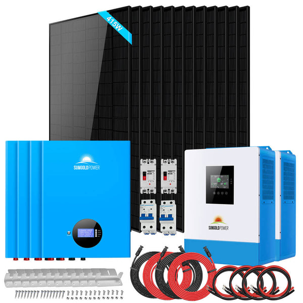 SunGoldPower SGM-10M2T Solar Kit - 10000W, 20.48kWh, 12 Panels