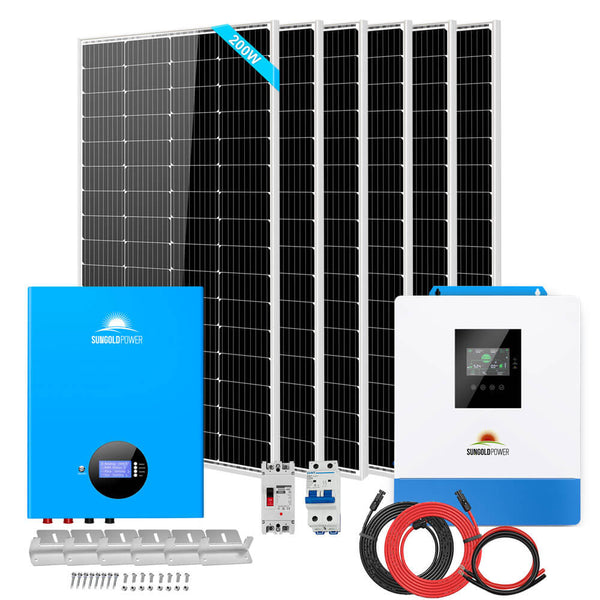 SunGoldPower SGM-5K5E Solar Kit - 5000W, 5.12kWh, 6 Panels