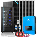 OFF GRID SOLAR KIT 12 X 550 WATTS SOLAR PANELS 20.48KWH-32.14KWH LITHIUM BATTERY 10KW SOLAR INVERTER 48VDC 120V/240V SGR-10K25S