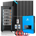 OFF GRID SOLAR KIT 12 X 550 WATTS SOLAR PANELS 20.48KWH-32.14KWH LITHIUM BATTERY 10KW SOLAR INVERTER 48VDC 120V/240V SGR-10K25S