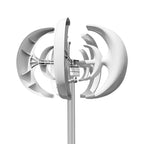Smaraad SR-1000 lantern-style vertical wind turbine on a mounting pole, white dual-blade rotor