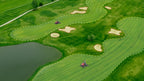 Golf hole with no-go zones around bunkers and water planned for FJD ATX mowing