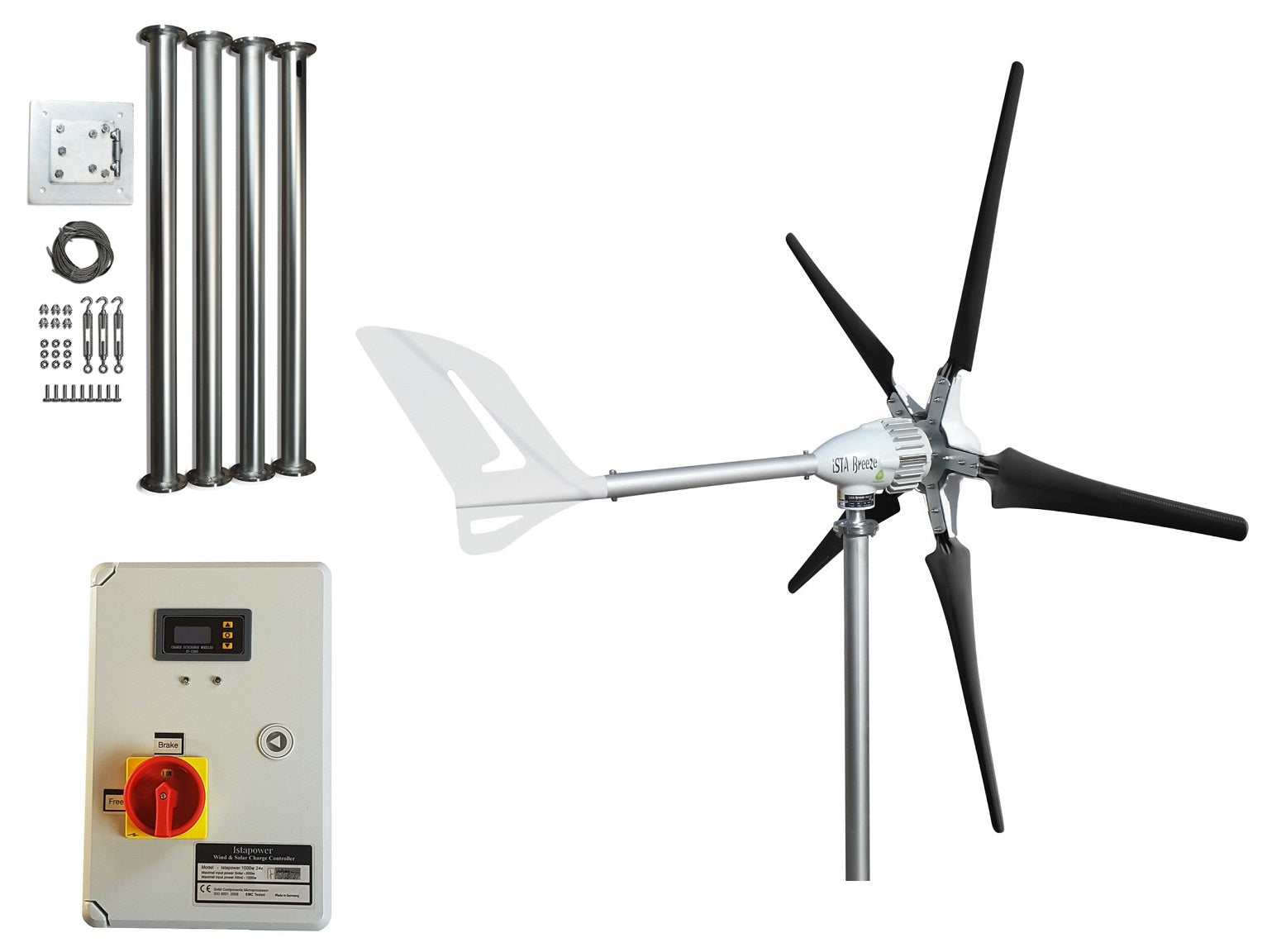 Kit i-1000W 48V Wind Turbine Wind Generator & Hybrid Charge Controller & Tower