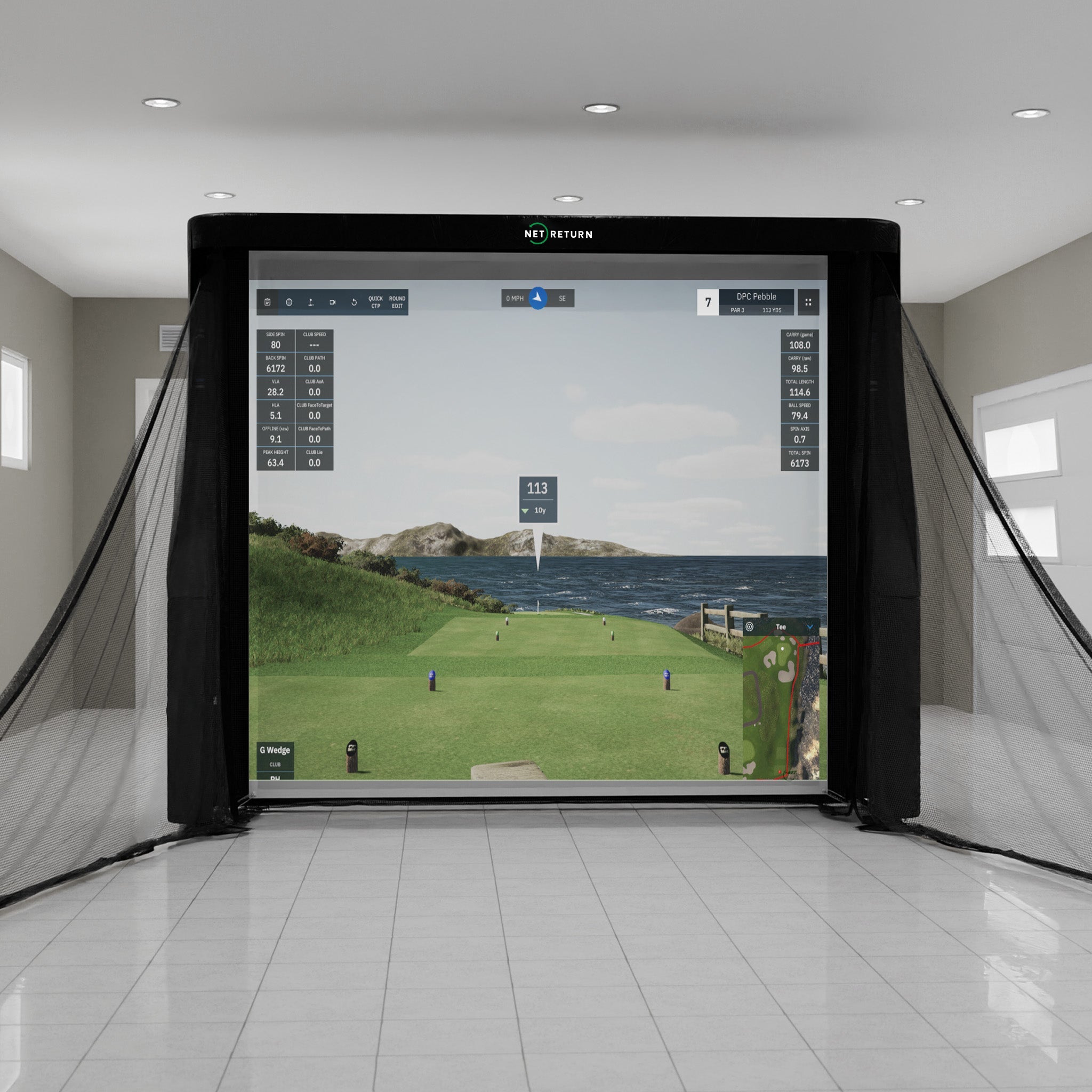 The Net Return Simulator Series 10′ Bay — Golf Simulator Enclosure
