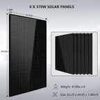 Off-Grid Solar Kit 6500W 48VDC 120/240VAC 5.12KWH/10.24KWH Lithium Battery 6 X 370 Watts Solar Panels SGM-655M/ SGM-6510M