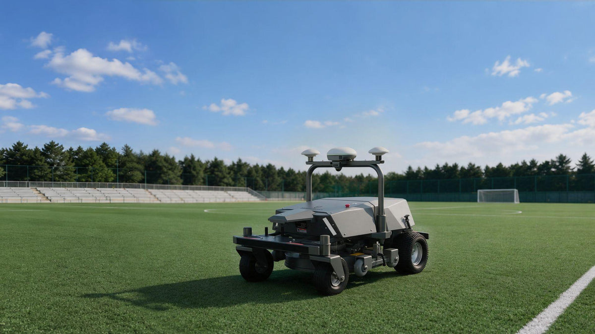 FJD Rough Ranger robot on an artificial turf sports field