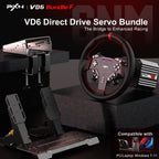 PXN VD6 Direct Drive Servo Bundle graphic with base, wheel and pedals, compatible with PC and laptop Windows 7 to 11