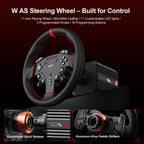 PXN W AS steering wheel on a VD6 base with quick release and paddle shifter callouts