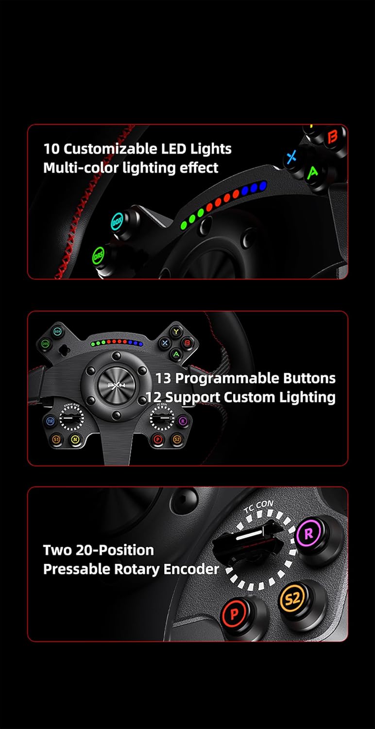 PXN W CS R2 buttons, 10 RGB LEDs and 20-position rotary encoders