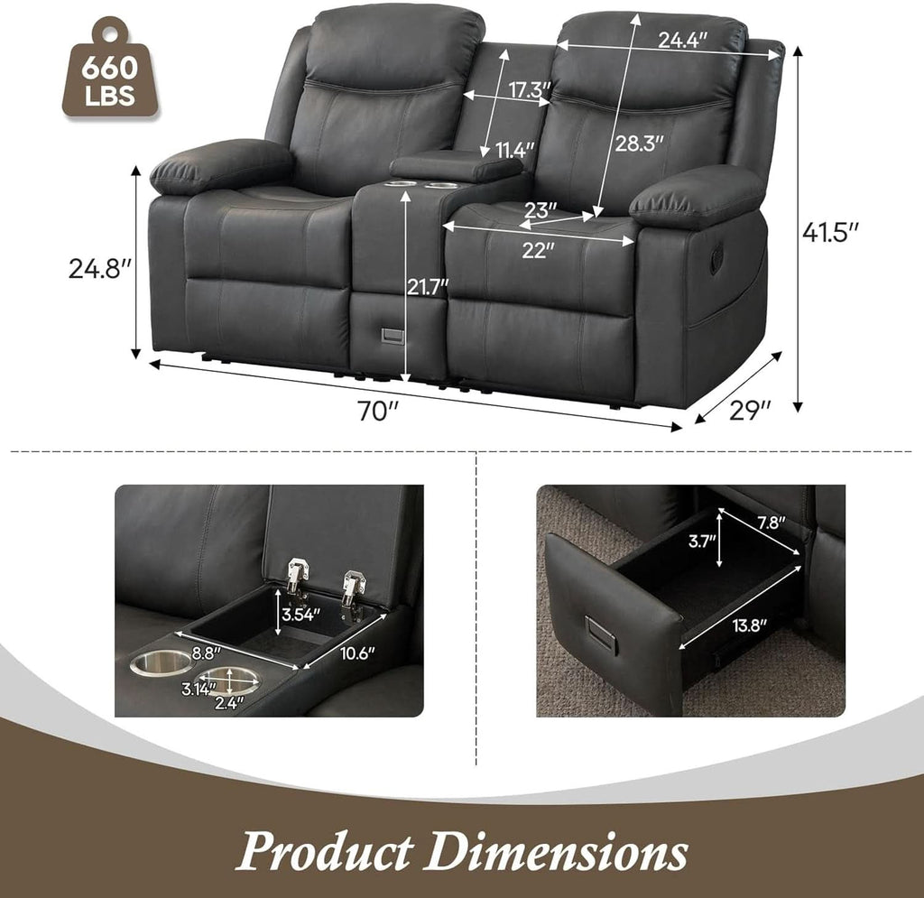 Double Reclining Loveseat For Home Theater