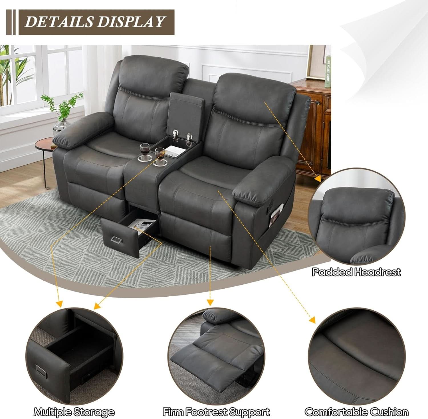Double Reclining Loveseat For Home Theater