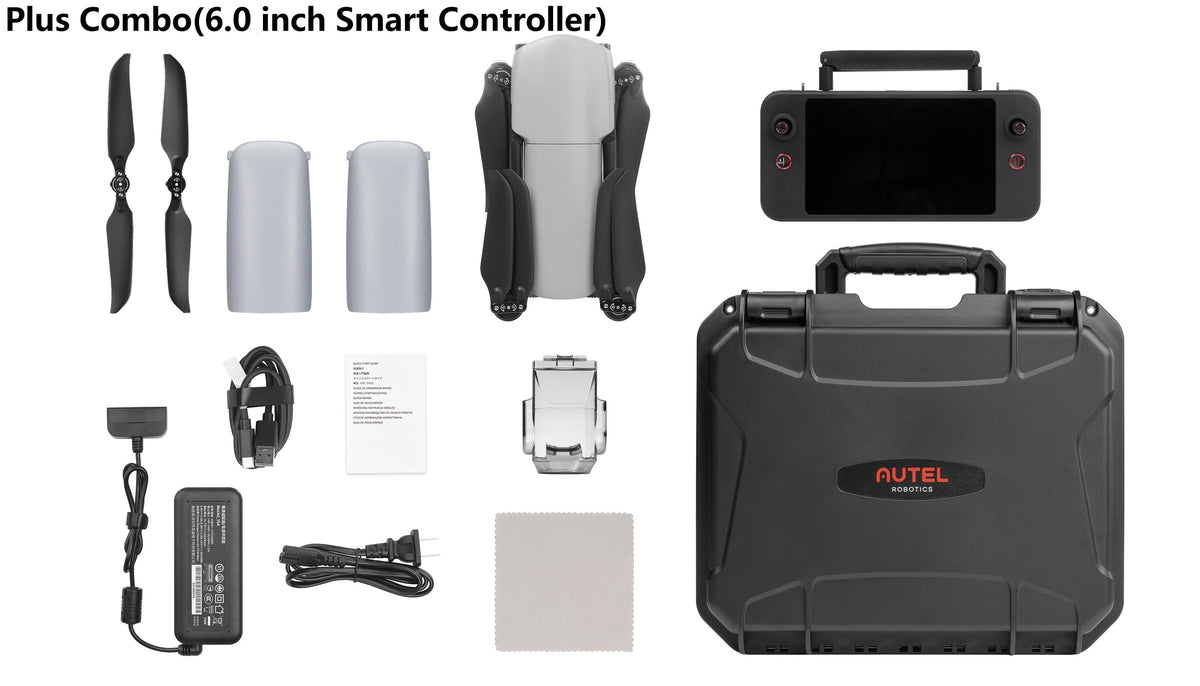 Autel EVO Lite 6K Enterprise kit contents with Smart Controller SE V2, batteries, propellers and hard case
