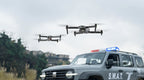 Autel EVO Lite Enterprise series drones supporting a police patrol vehicle