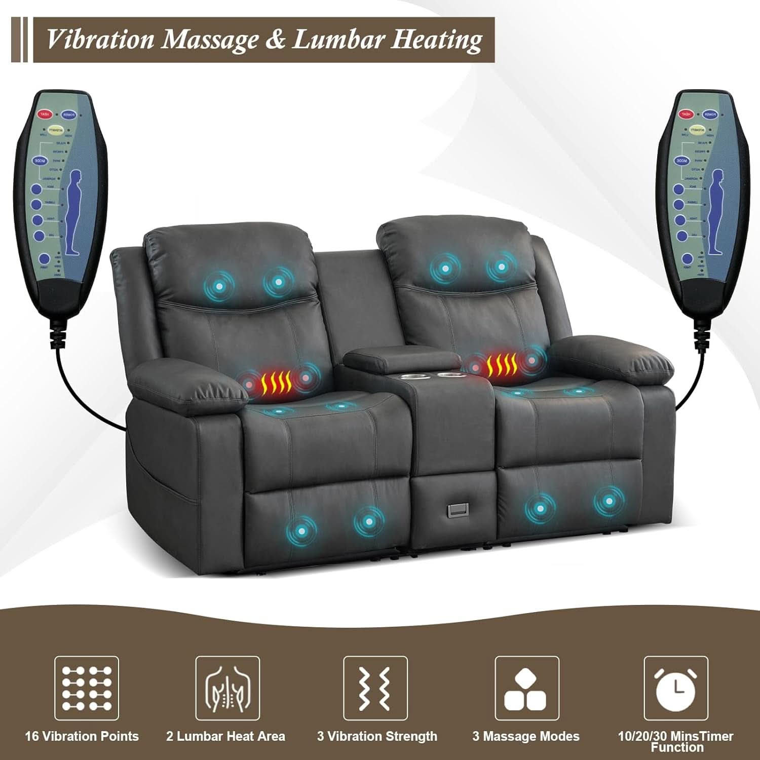 Double Reclining Loveseat For Home Theater