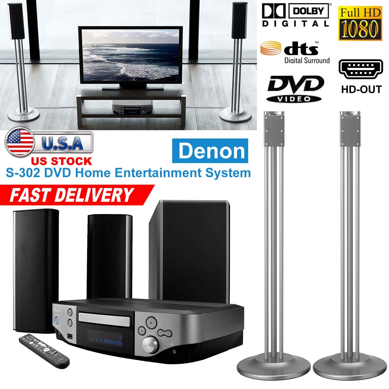 Denon S-302 DVD Home Entertainment System