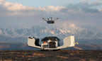 DJI Matrice 4D landing on an open DJI Dock 3 in the mountains