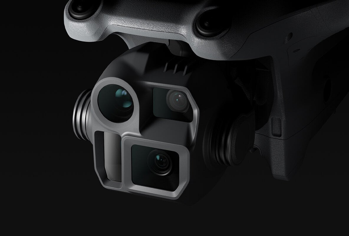 DJI Matrice 4D tri-camera gimbal with wide, medium tele and tele cameras plus laser range finder