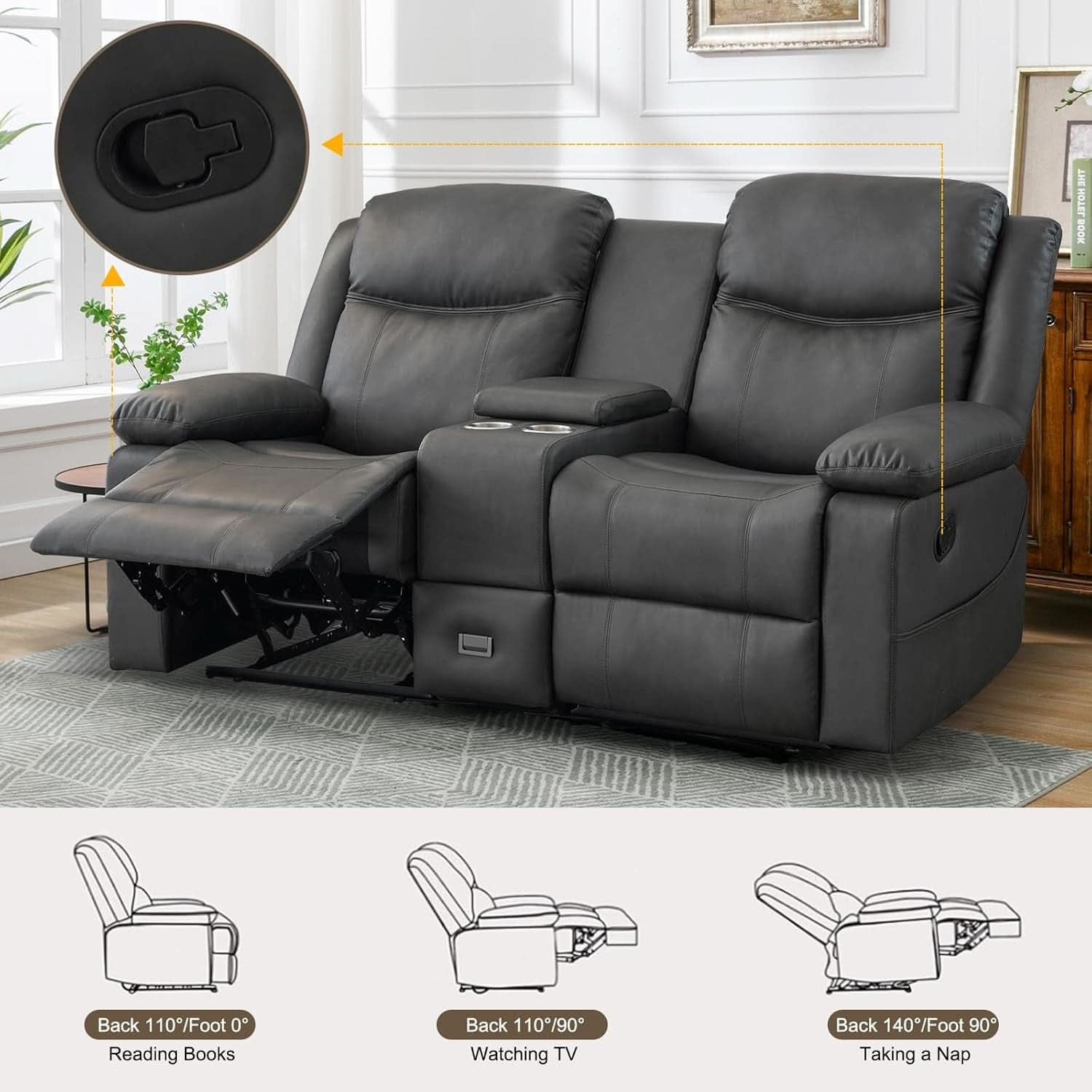 Double Reclining Loveseat For Home Theater