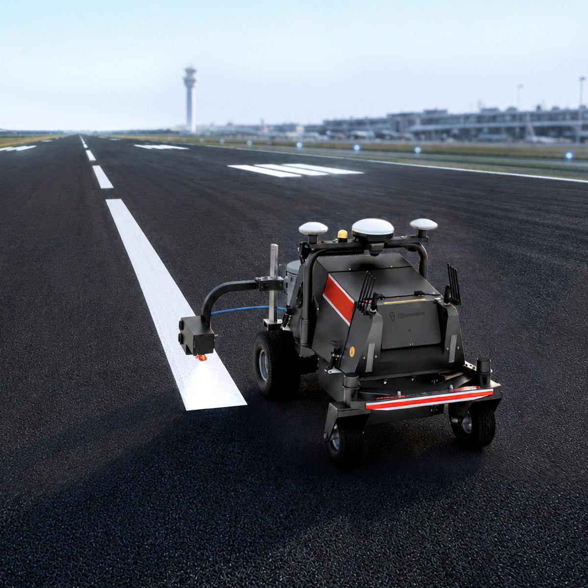 FJD PaintMaster Airfield painting a runway centerline