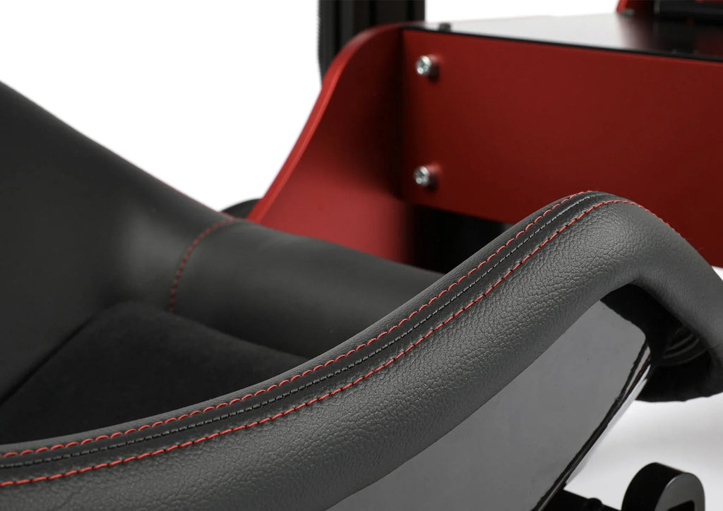Formula Pro F1 Racing Simulator - CP-S Formula seat leather and red contrast stitching detail