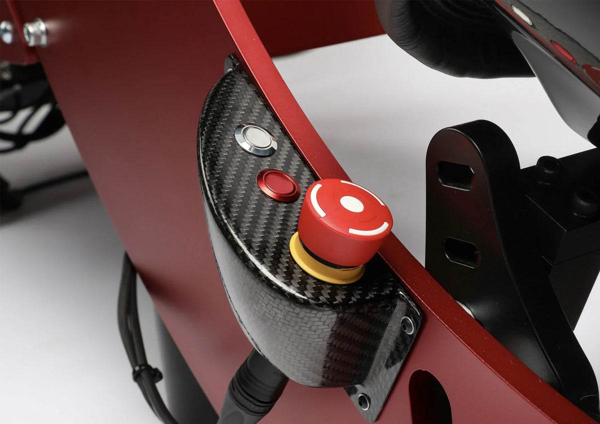 Formula Pro F1 Racing Simulator - carbon fibre control panel with pit switch and emergency stop