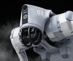 Close-up of the Unitree Go2 Pro's 4D LiDAR and camera sensor head