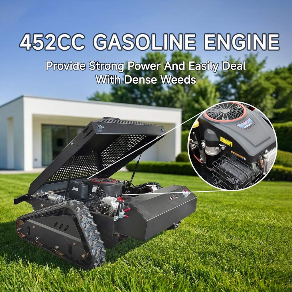 OVK Heavy-Duty 452CC 31-Inch Remote-Controlled Tracked Lawn Mower (SAK38617)