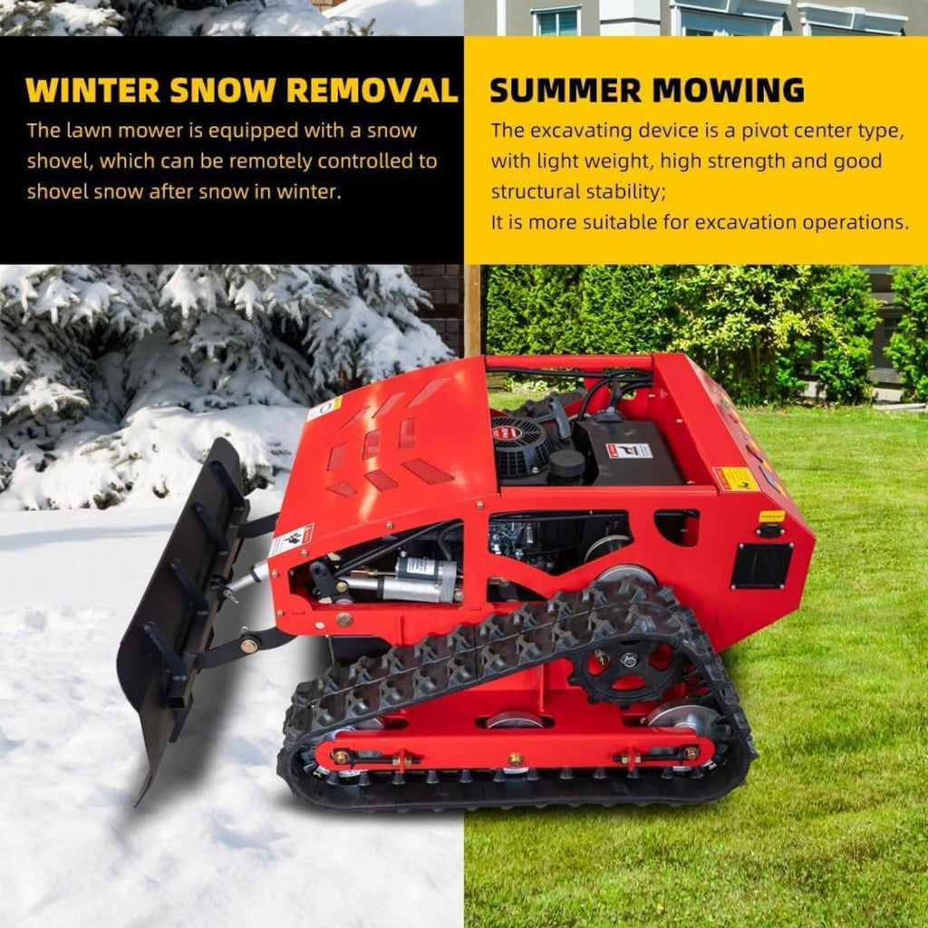 OVK Heavy-Duty 9HP Commercial Remote-Controlled Oil-Electric Hybrid Track Drive With Plow (SAK76425)