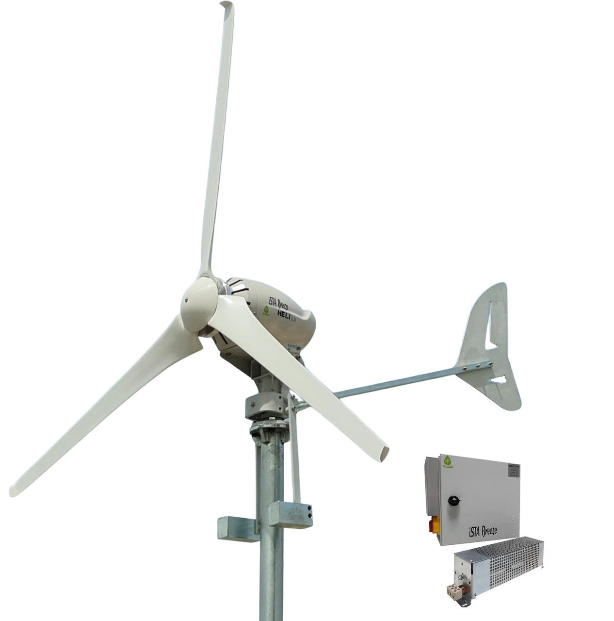 Kit Heli 2000W 48V Off-Grid Wind Turbine Wind Generator & Charge Controller (for Acid & Gel Battery) & Tower