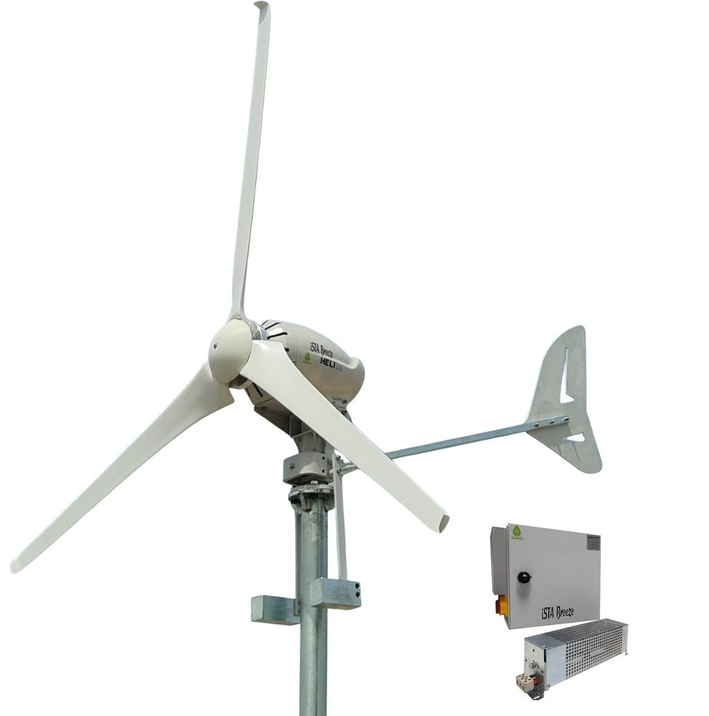 Kit Heli 2000W 48V Off-Grid Wind Turbine Wind Generator & Charge Controller (for Lithium Battery) & Tower