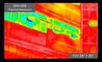 Thermal image of a building facade at 384 x 288 resolution from the P2 Vision+