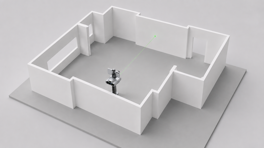 Model of a room being scanned by the FJD Trion C1