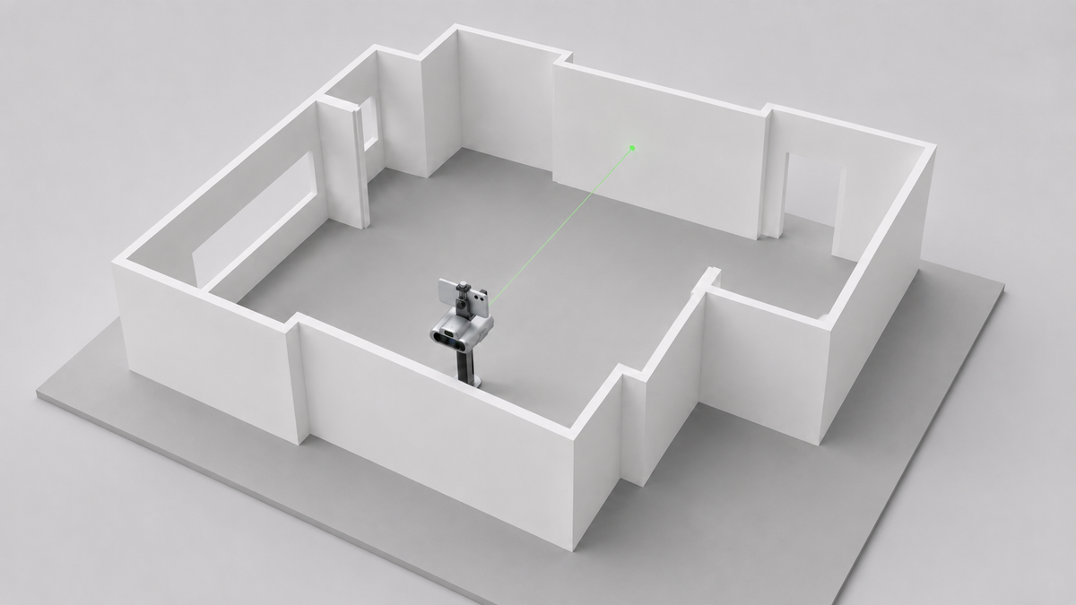 Model of a room being scanned by the FJD Trion C1